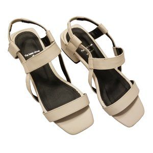 White Strappy Sandals Square Toe Block Heel
